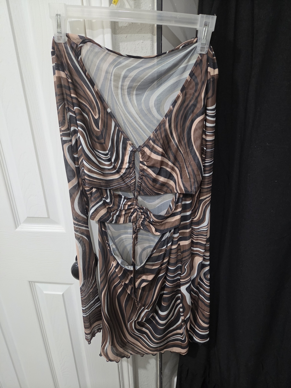 Fashion Nova Brown Swirl Mini Dress